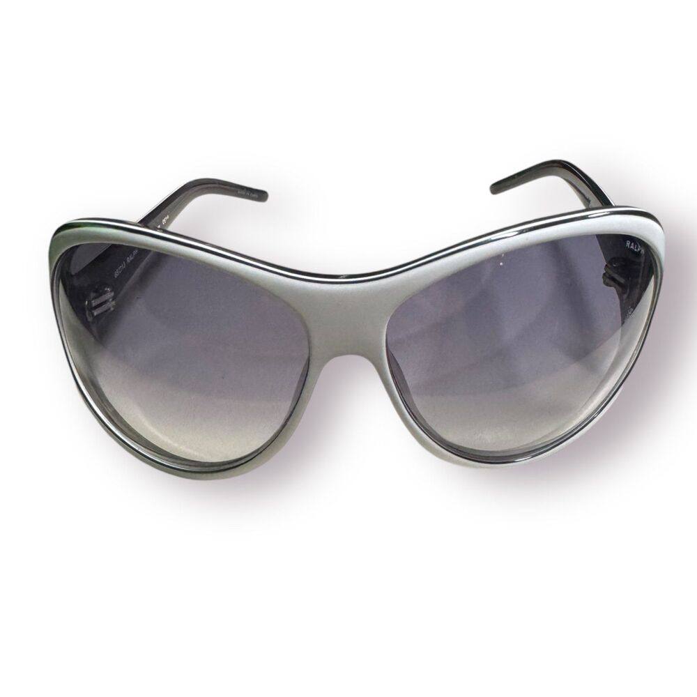 Ralph Lauren Oversized White Sunglasses 7569S/ OTV7 Gradient‎ Lens